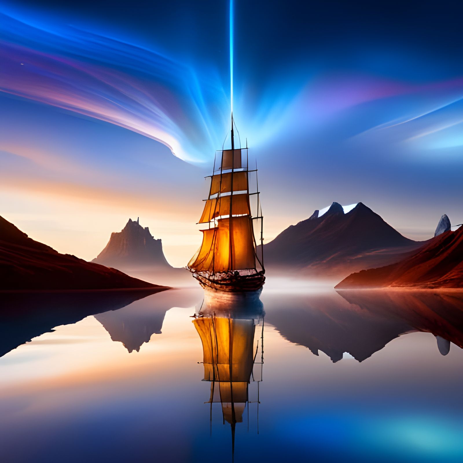 Epic Sailing Ship Digital Painting