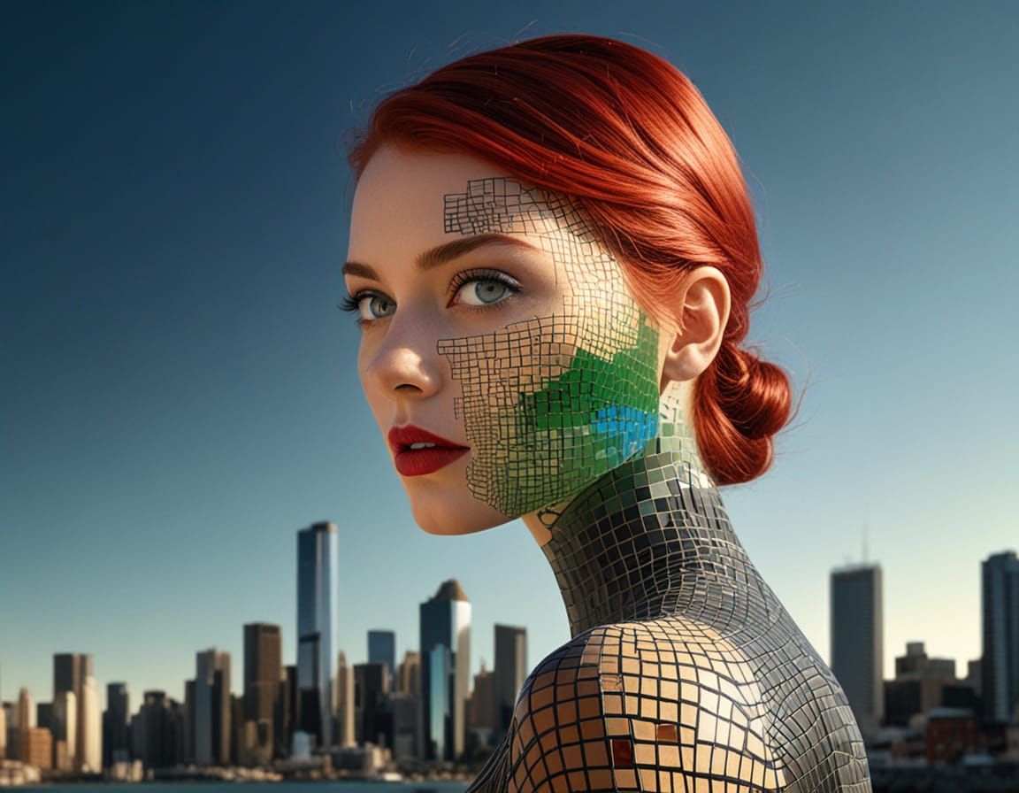 Hamlet's Ophelia: Mondrian-Inspired Beach Scene on Film