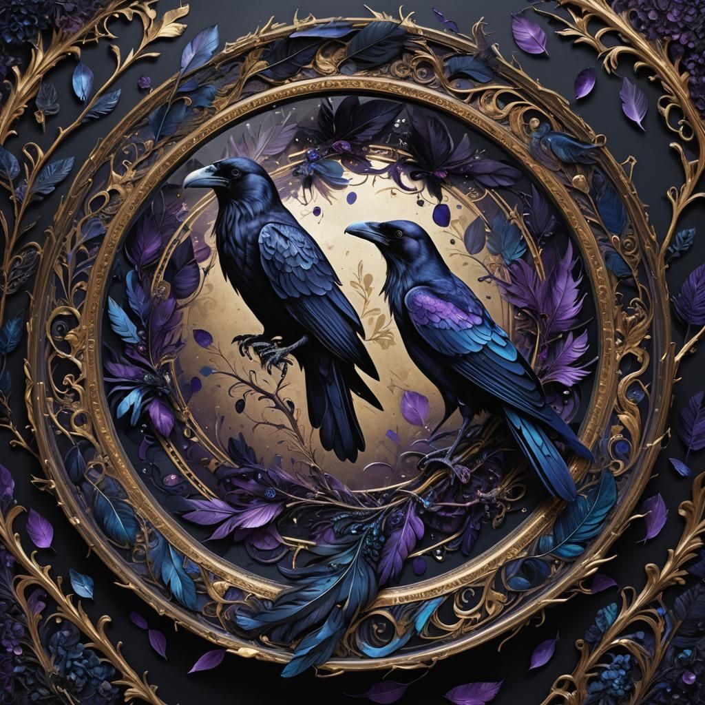 Majestic Raven Concept Art in Dark Fantasy Style