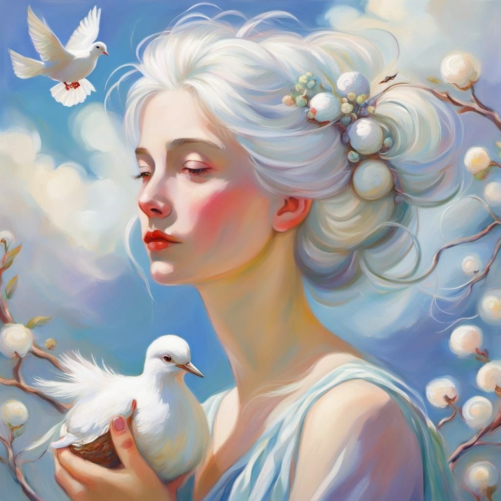 Dove's Nest Bun: Silver Threads and Berries