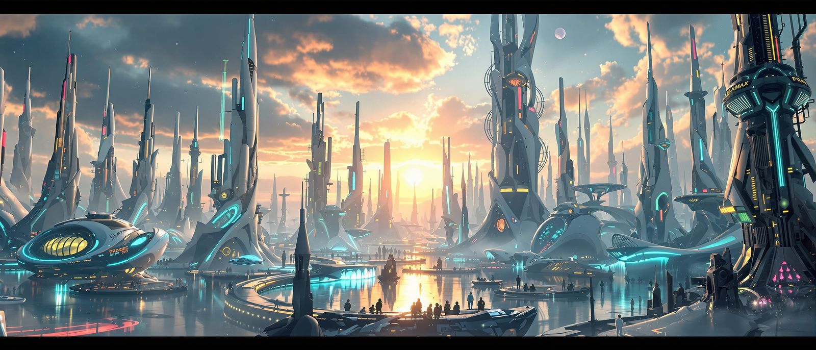 Hyperfuturistic Sci-Fi Hypercity Cinematic Photography