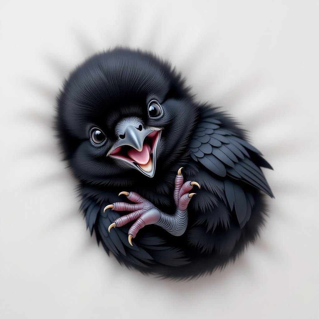 A black crow baby