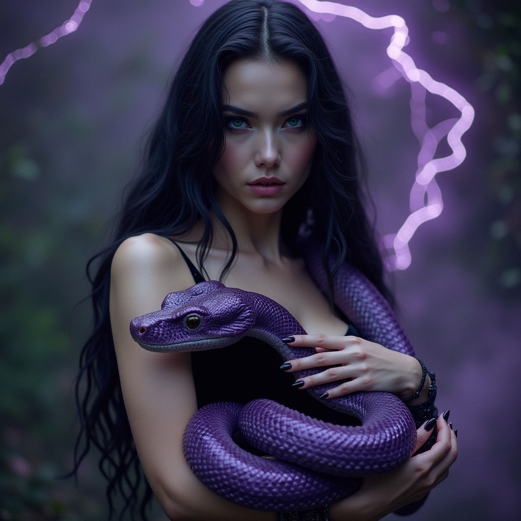 Majestic Goddess with Serpent, Cinematic Film Still