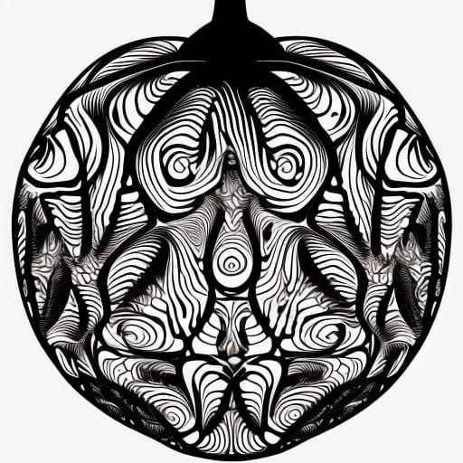 Abstract Fractal Jack o' Lantern with 3D Shading