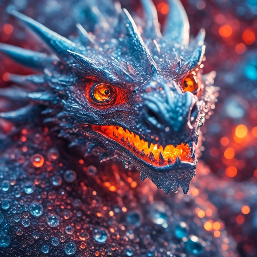 Frosted Crystal Ice Dragon Hatchling Microportrait