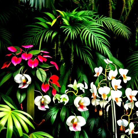 Vibrant Rainforest Landscape in Photorealistic Style