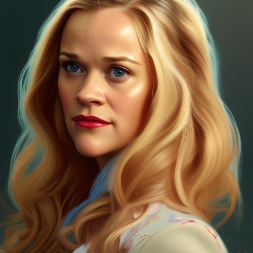 Elle Woods Portrait in Hyperdetailed Concept Art Style