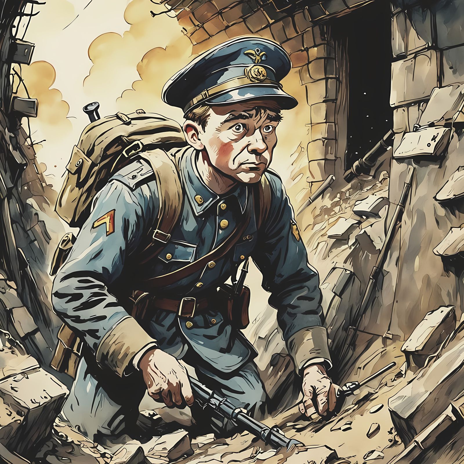 Impressionistic World War II Comic Book Art