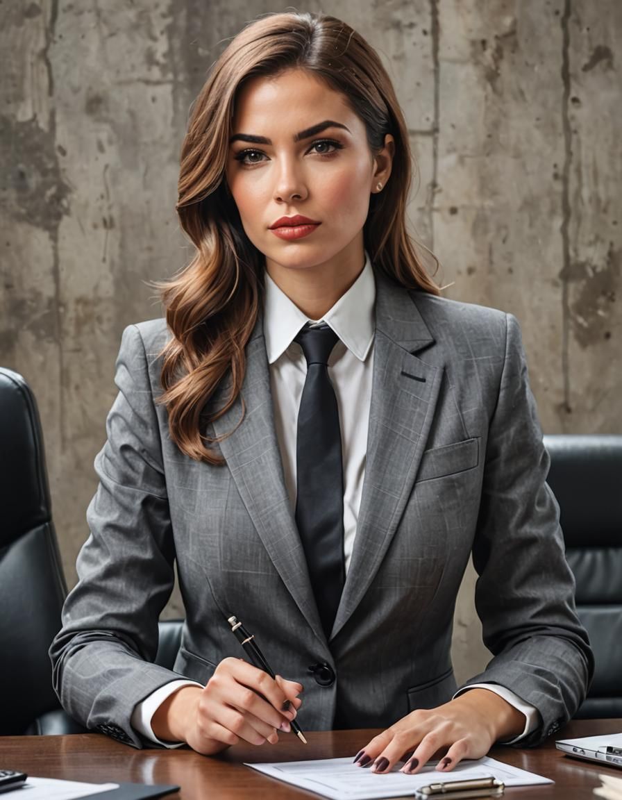 Provocative Young Business Woman Image