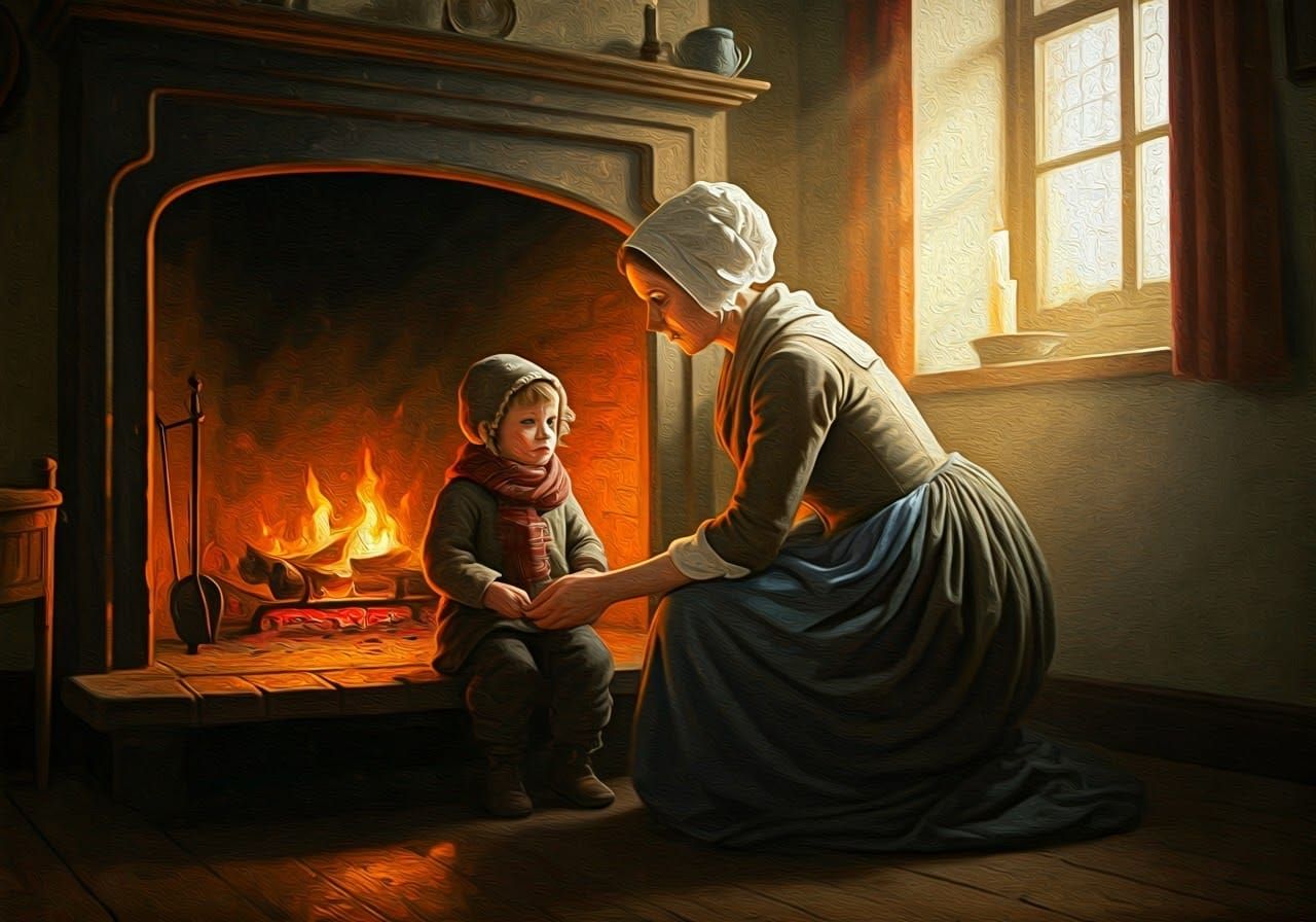 Motherly Comfort in 18th Century Dutch Domestic Scene