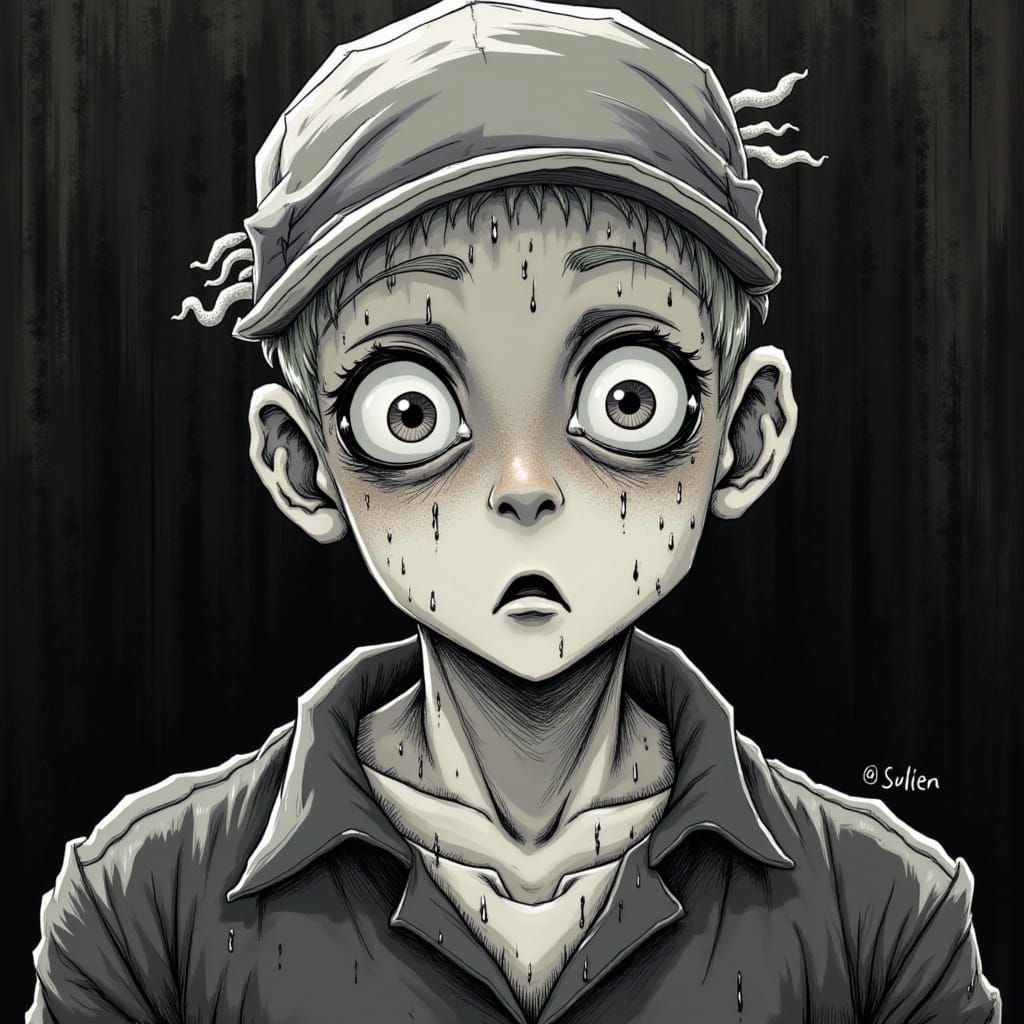 Disturbing Portrait in the Style of Body Horror