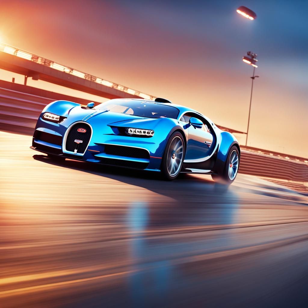 Bugatti Races at Lighting Speed: Pixar-Style 3D Art