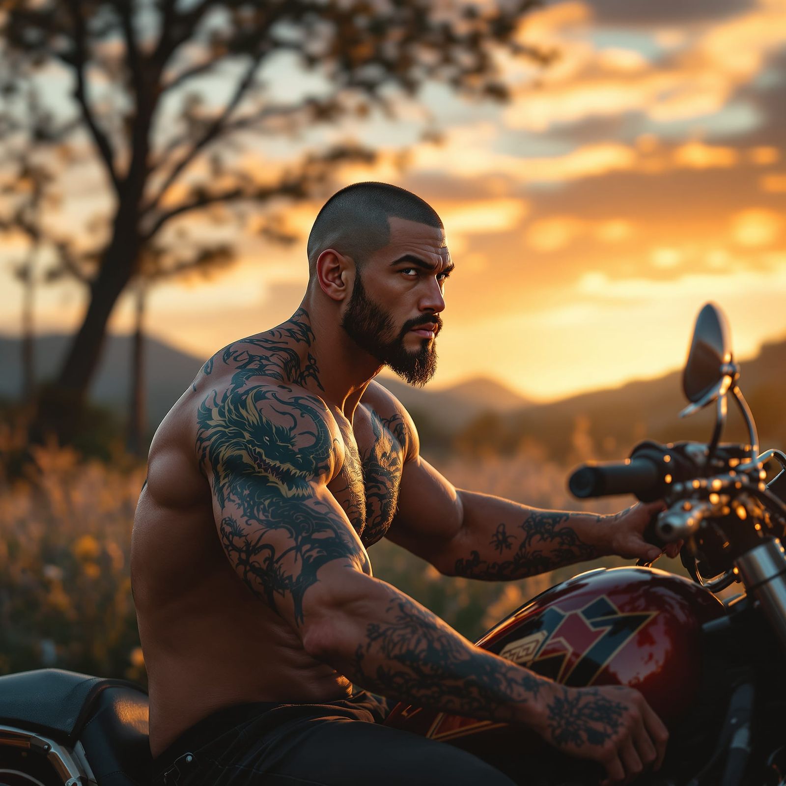 Athlete and Boyfriend Motorcycle Scene