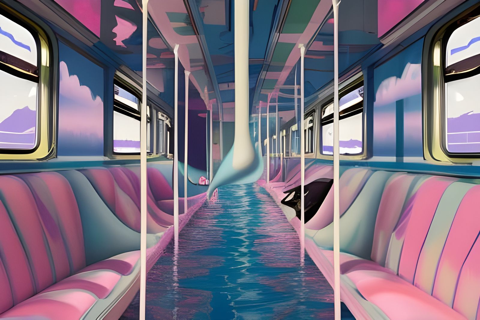 NYC (yassified) subway on a mildly rainy day