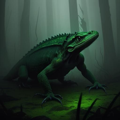 Biomechanical Lizard in Dark Fantasy Style