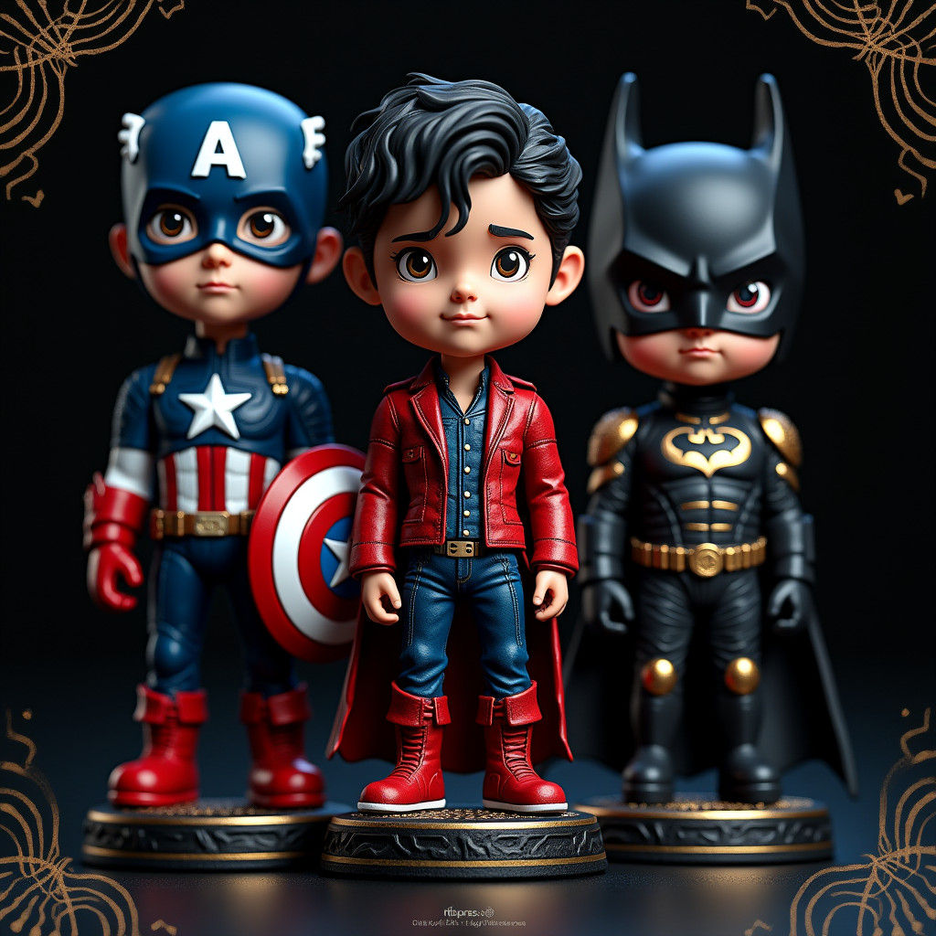 Bobblehead Dolls: Captain America, Michael Jackson, Batman, ...