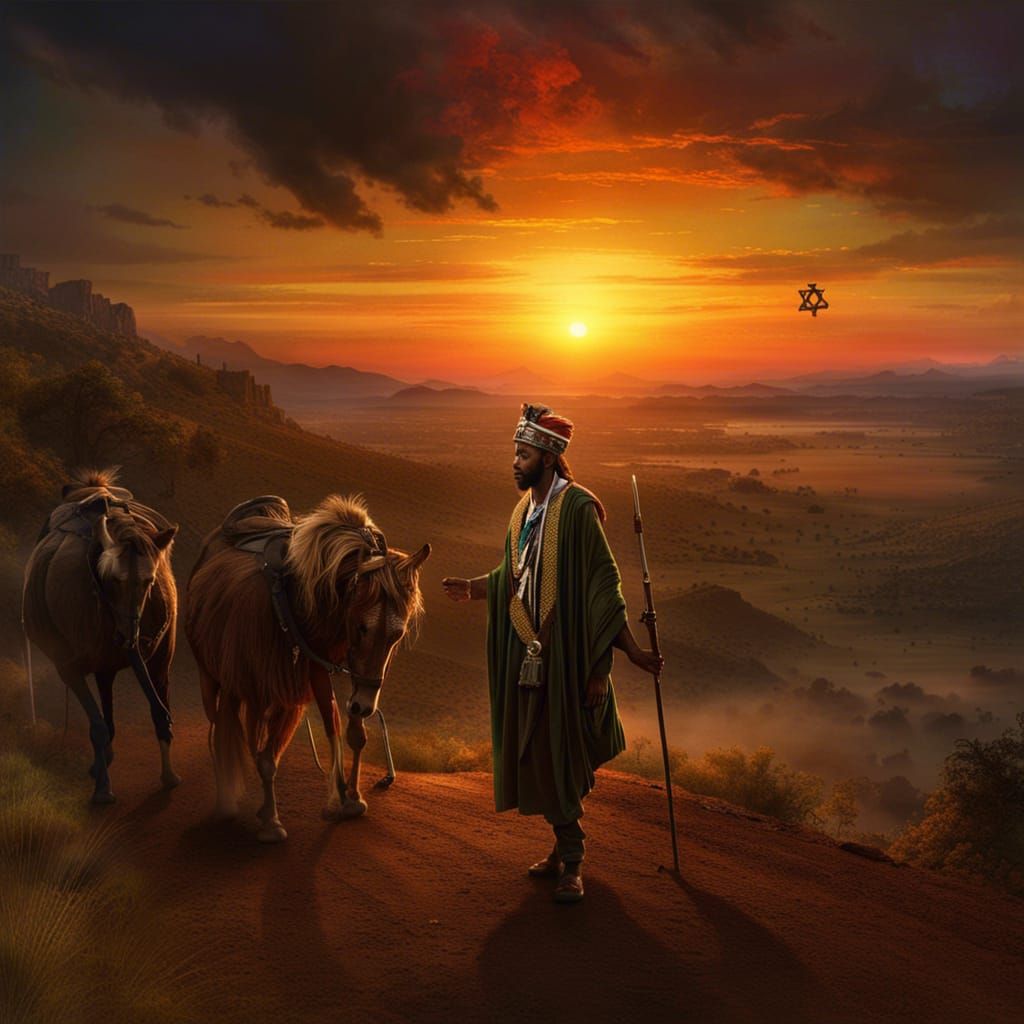 Haile Selassie I's Journey to Jerusalem: Fantasy Art