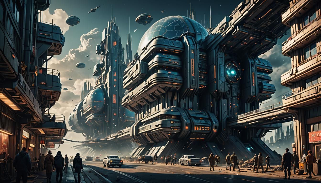 Retrofuturistic Creation for a Challenge: Digital Matte Pain...