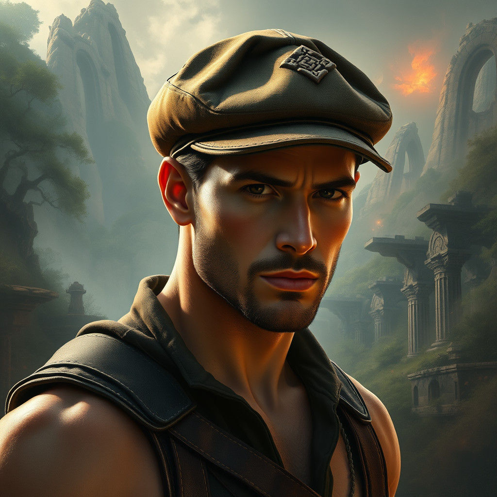 Mystical Man in Forest: Fantasy Concept Art