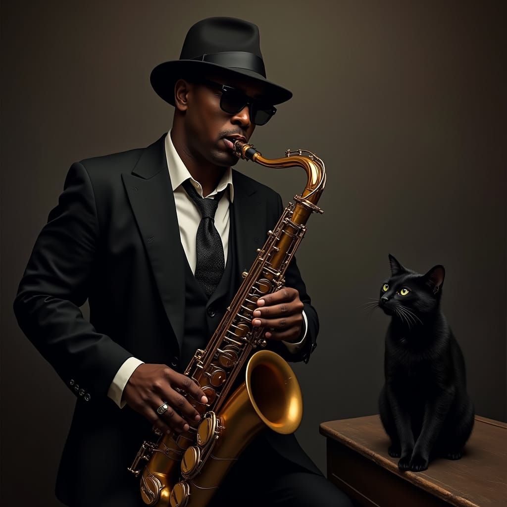 Moody Jazz Musician in a Smoky Club