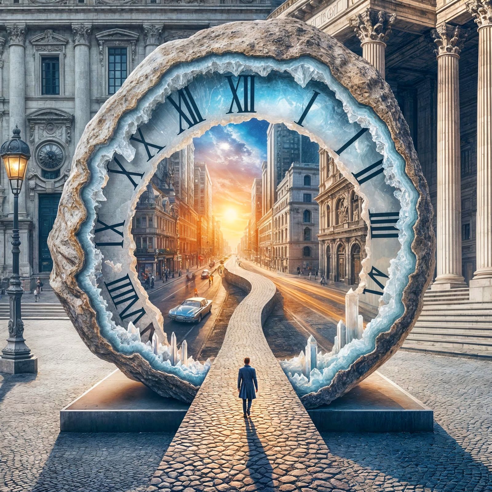 Surreal Vision of a Future City Unfolds Within an Ancient Ge...