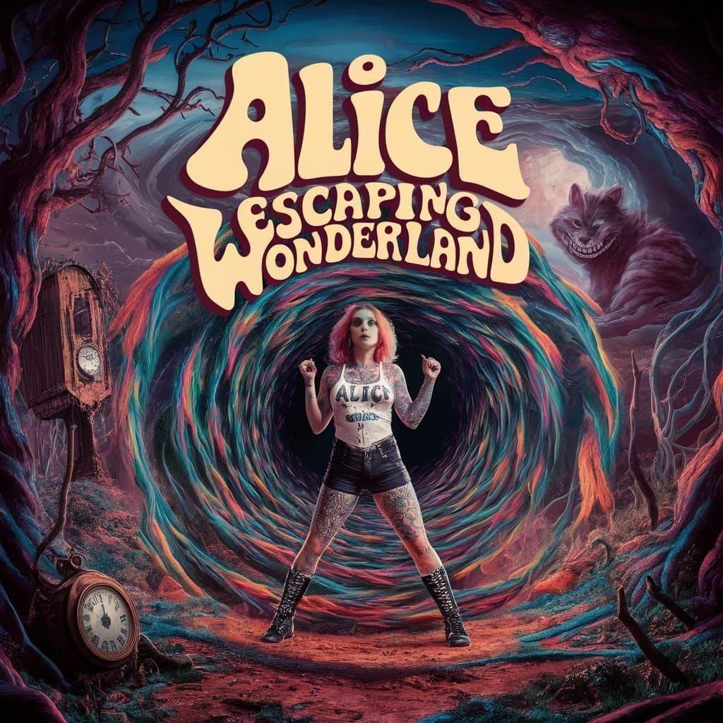 Psychedelic Album Art: Alice's Escaping Wonderland