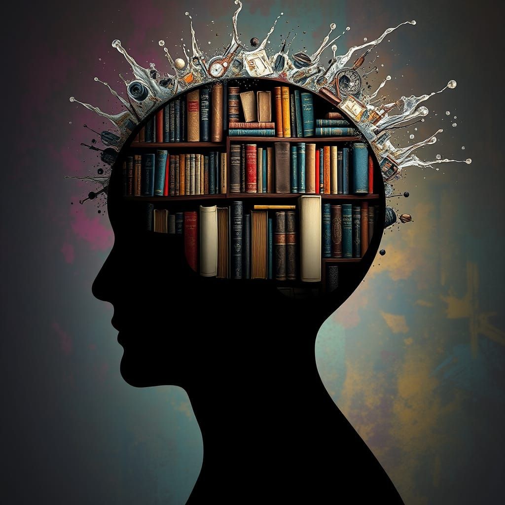 Intellectual Human Form Replaces Brain with Voluminous Libra...