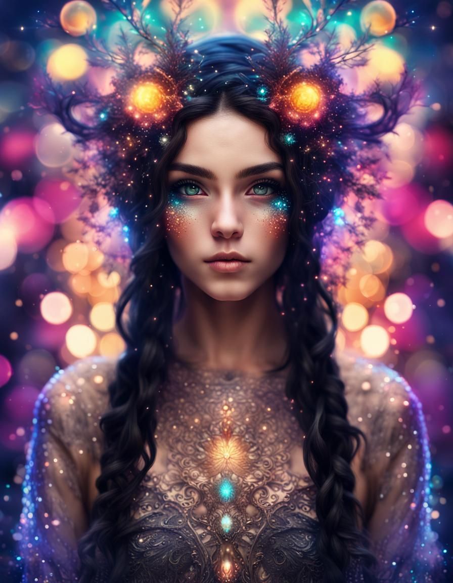 Beautiful Fae with Glowing Skin in Surreal Fantasy Art