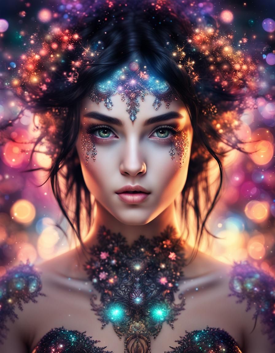 Beautiful Fae with Glowing Skin in Fantasy Setting