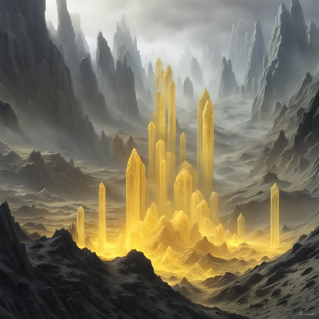 Luminous Tubes Connect Mountain Peaks on Barren Planet