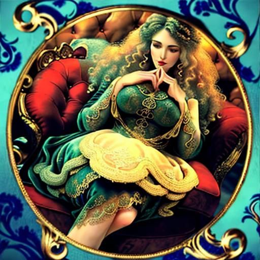 Woman in Lace Clothing with Velvet Texture