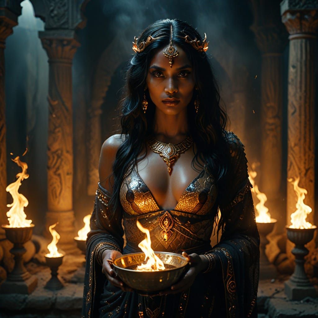 Mystical Cultist in Ancient Ruins