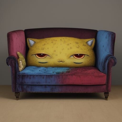 Vibrant Creature in Smoky, Lowbrow Art Style