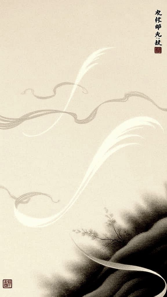Swirling Winds in Japanese Brush Stroke Style