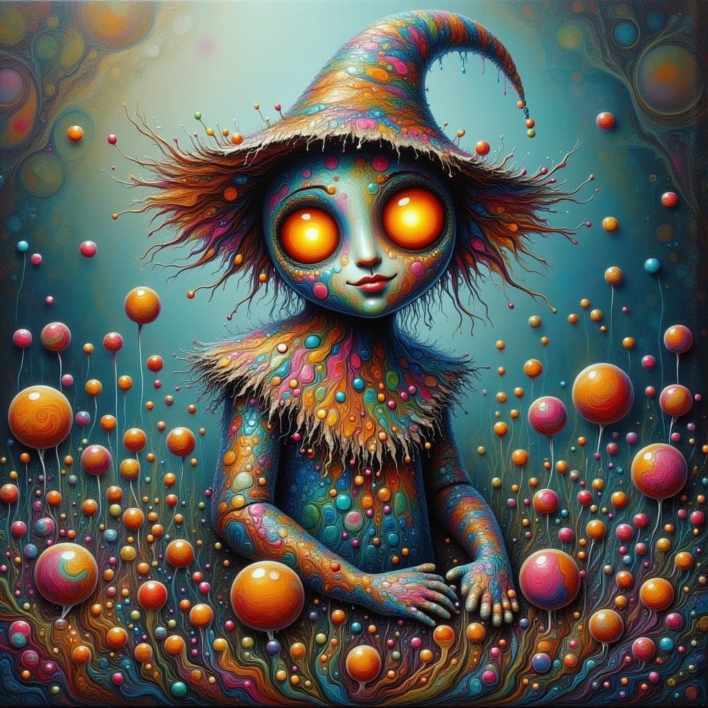 Enchanted Forest Scarecrow with Glowing Eyes