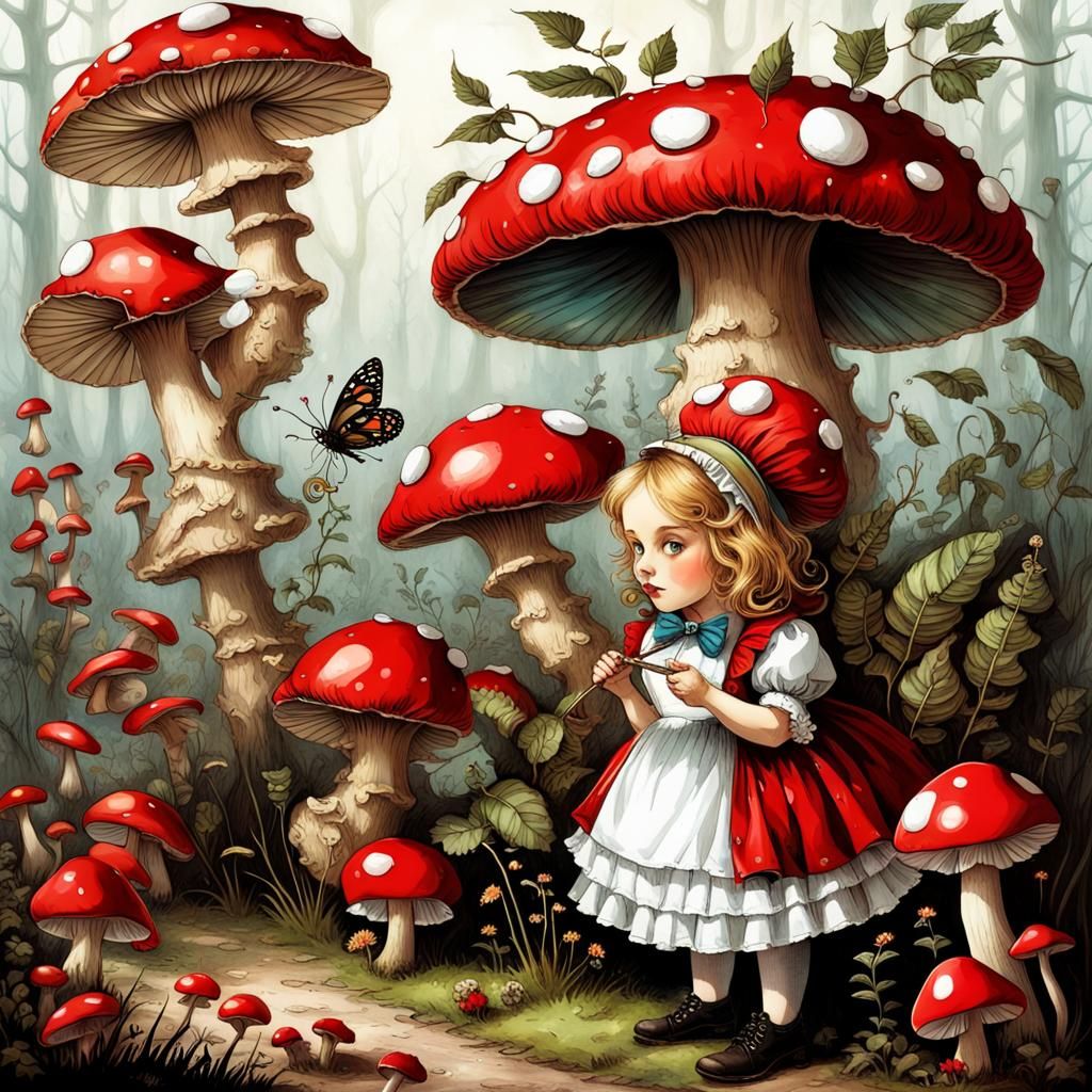 Steampunk Alice in Wonderland with Caterpillar