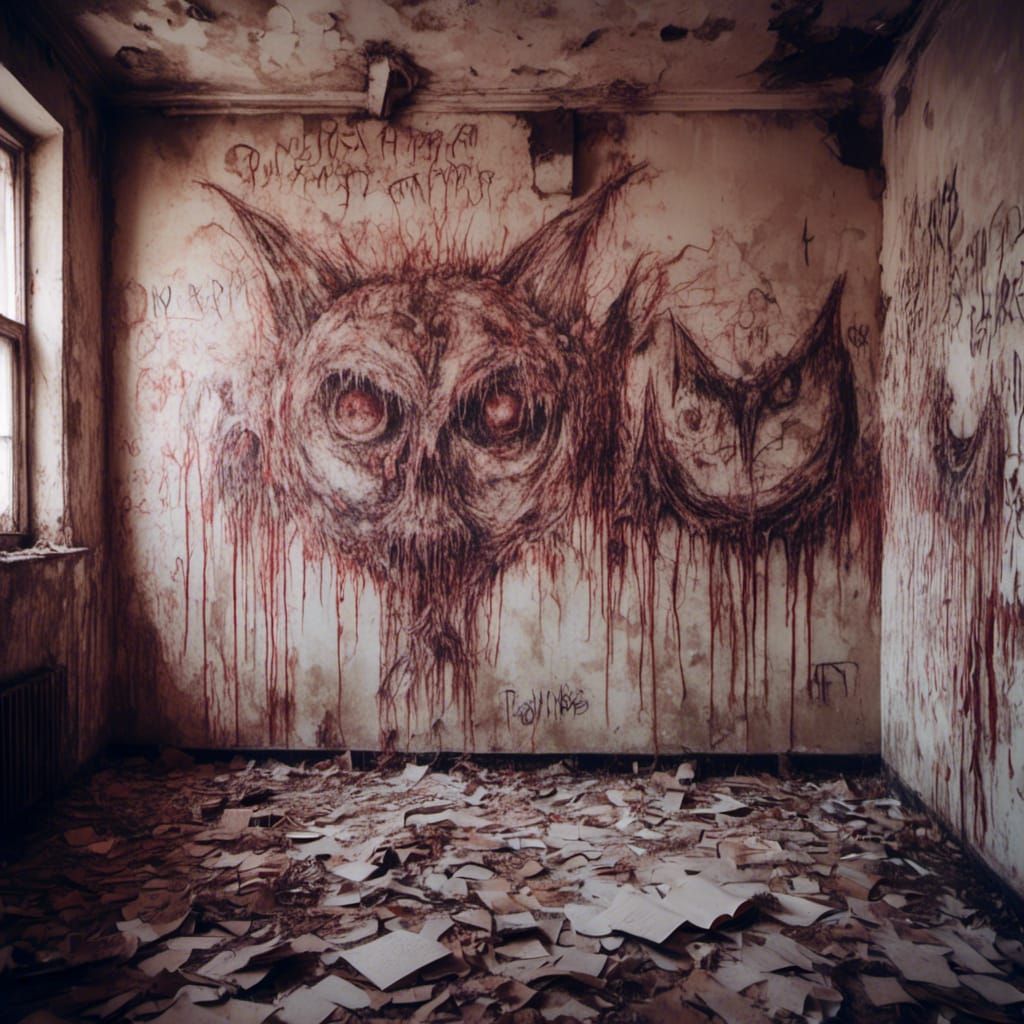 Macabre Satanic Drawings in Abandoned School