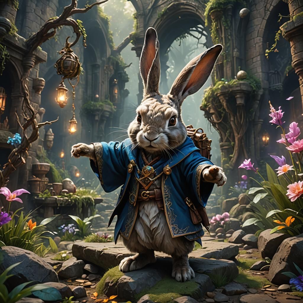 Lop-Eared Rabbit Sorcerer with Telekinetic Powers