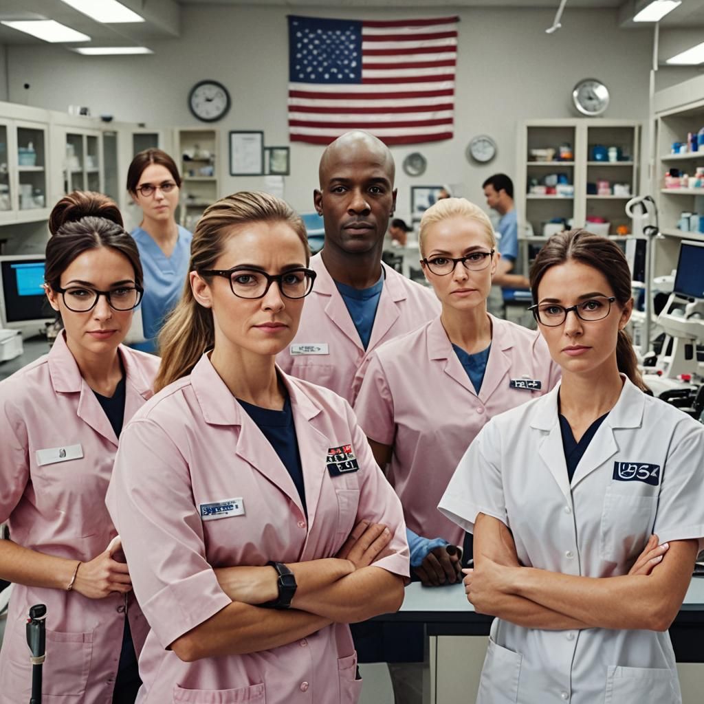 Lab Boss: Anime-Style Workplace Scene