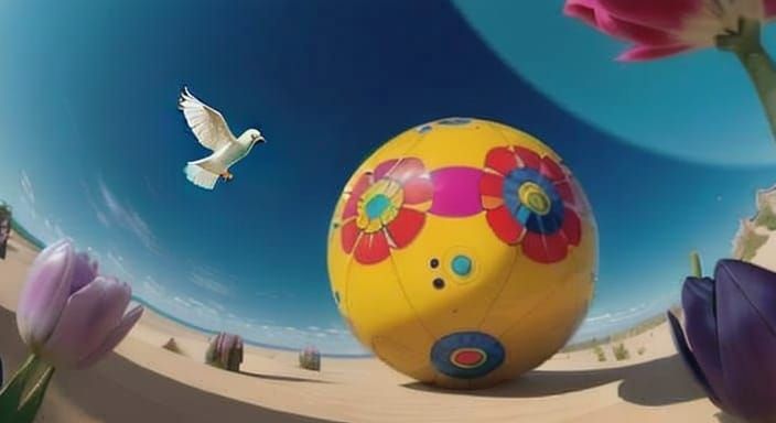 Dove in Ethereal Flight Over Serene Landscape
