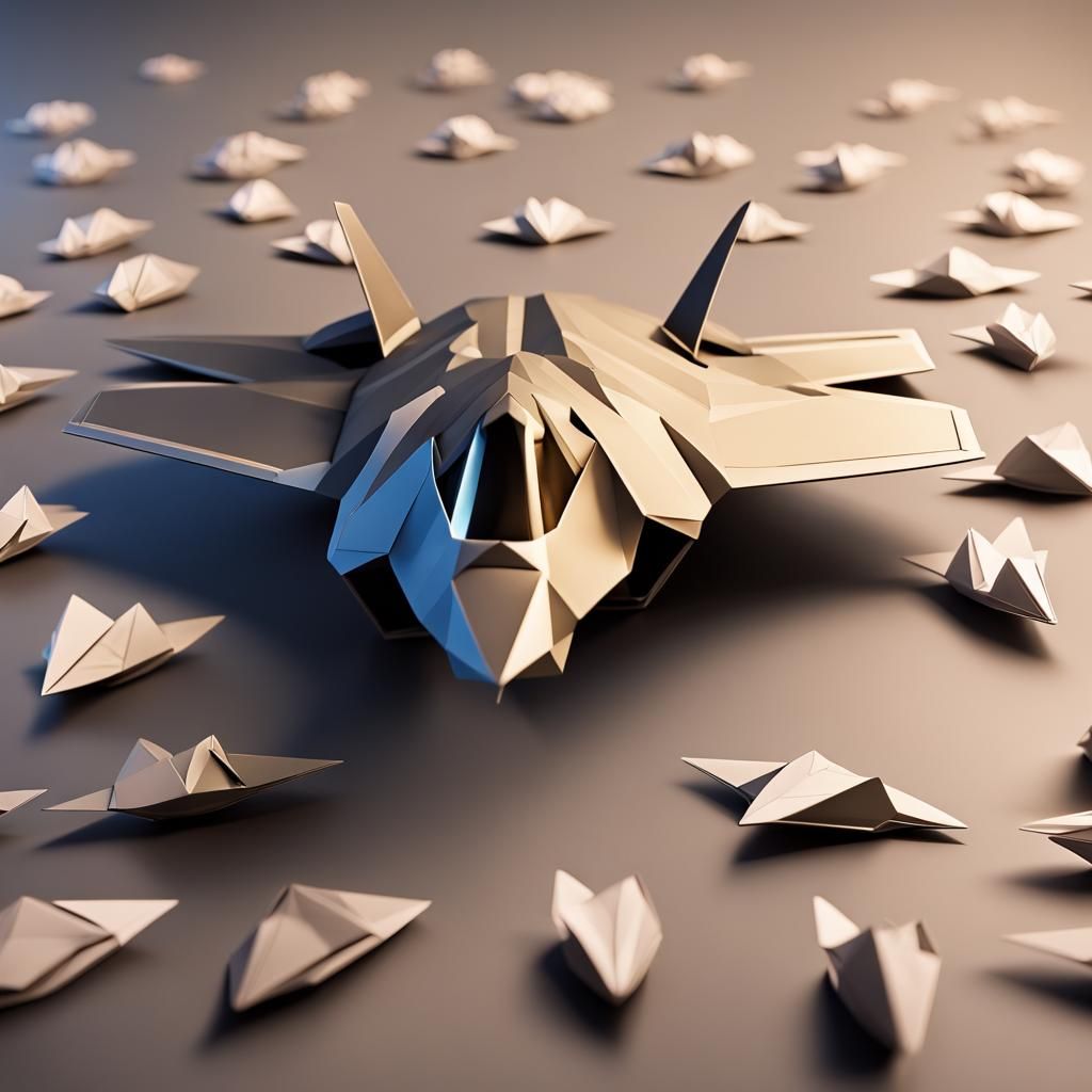 Origami F-35 Papercraft in 8K Resolution