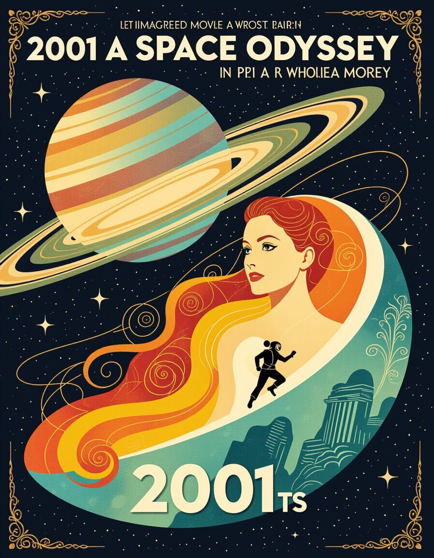 Surreal Space Odyssey in Impasto Style