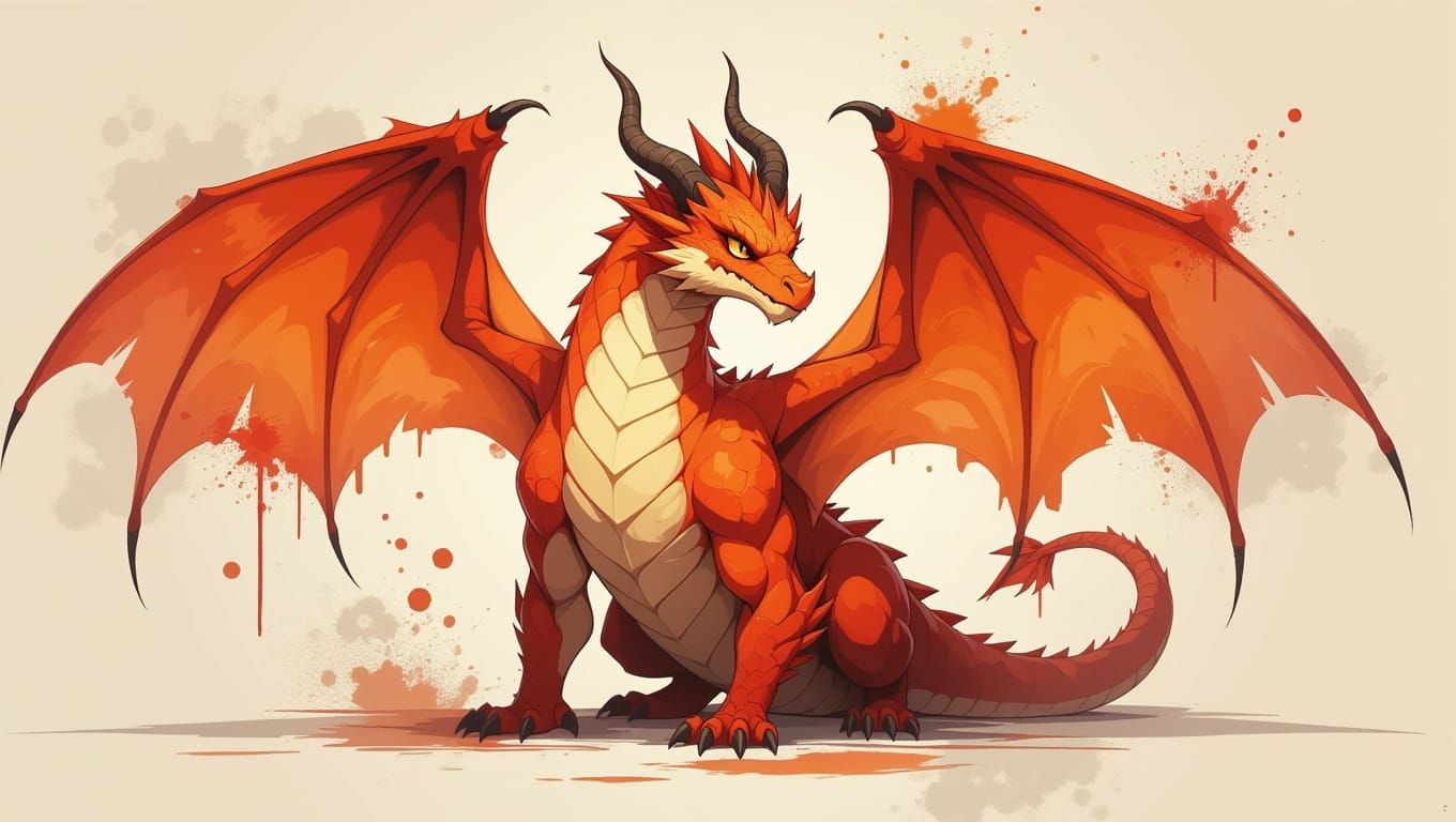Magnificent Fire Dragon in Speedpaint Style