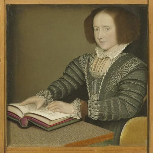 16th Century Lady with Book by Candlelight