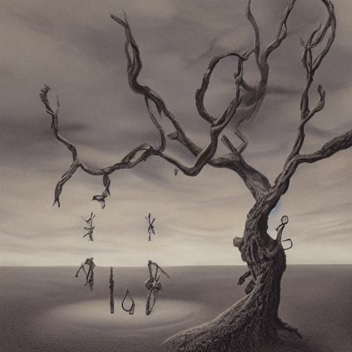 Surreal Desert Landscape with Melting Clocks in Digital Art