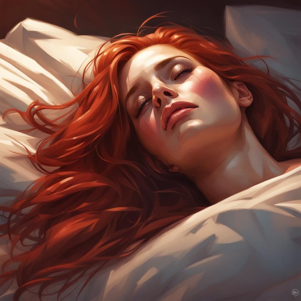 Red-Haired Girl Portrait with Dynamic Lighting