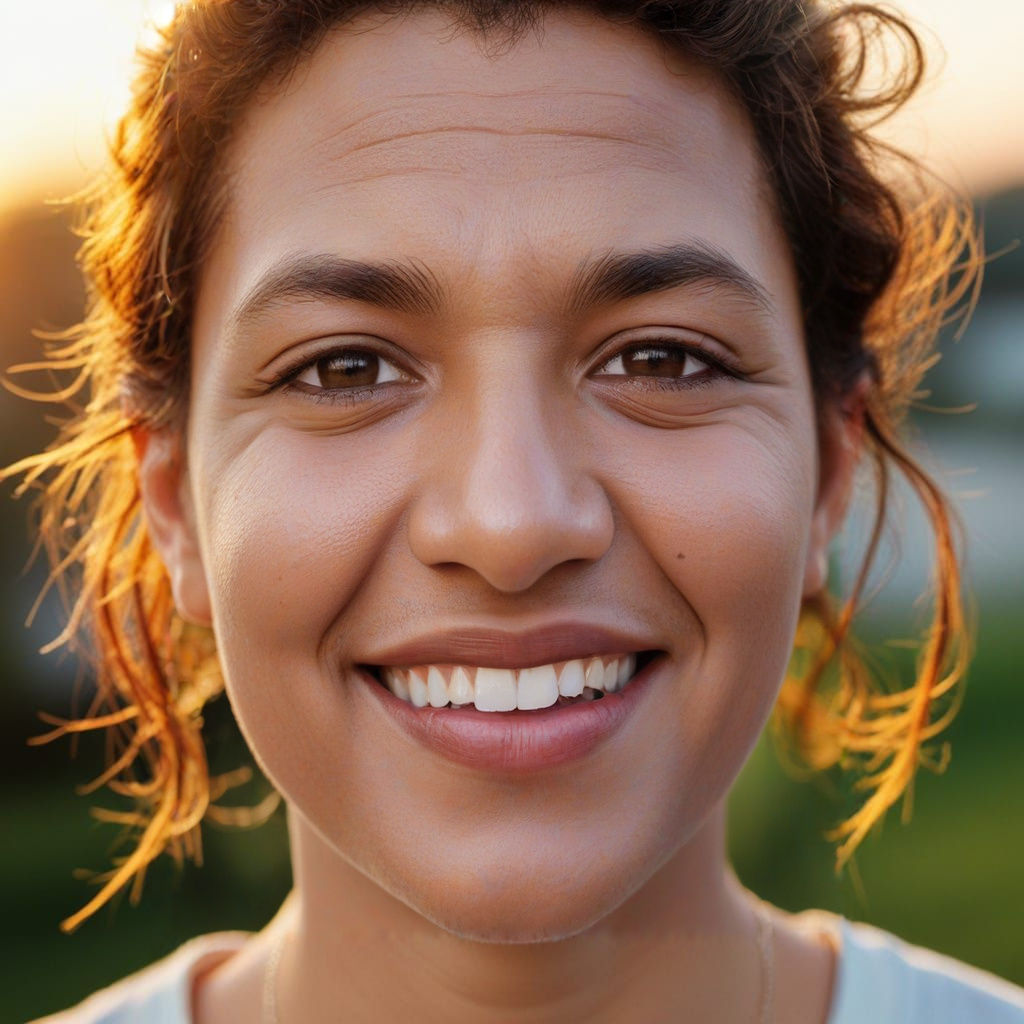 Hyperrealistic Portrait in Vibrant Colors with Soft Bokeh