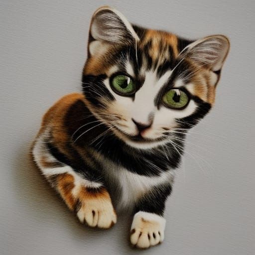 Cute Kitty Among the Stars in Space