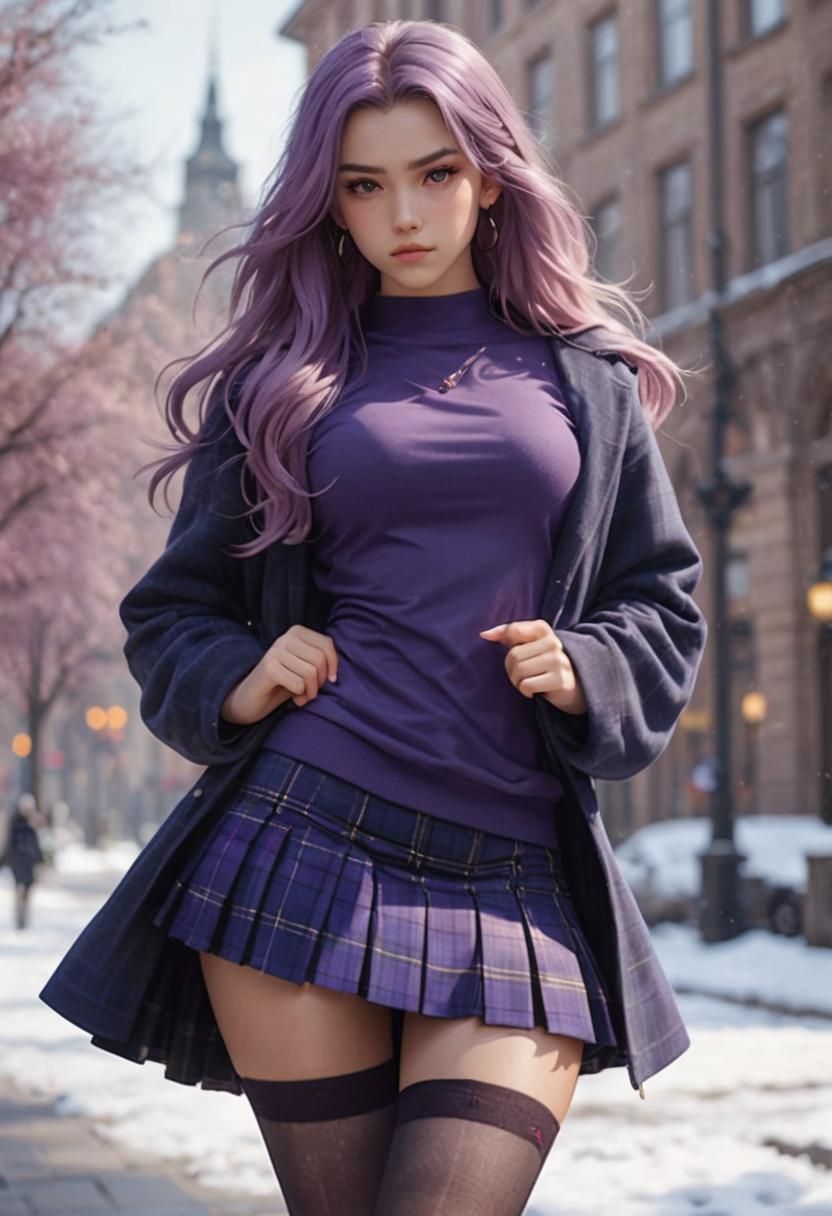 Cinematic Portrait of a Girl in Italian Square