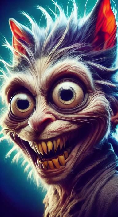 Cyberpunk Black Cat Portrait with Cybernetic Implants